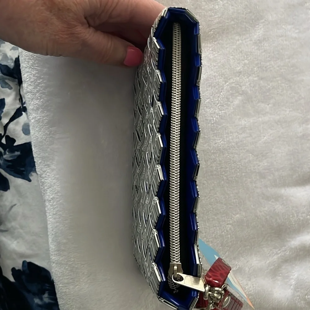 NAHUI OLLIN Candy Wrapper Coin Change Purse Cream and Black with Red Strap